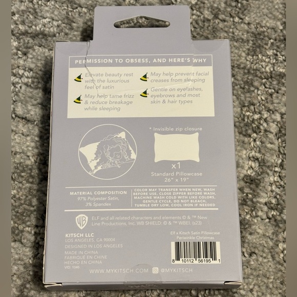 Urban Outfitters KITSCH X Elf Satin Pillowcase - Picture 2 of 3